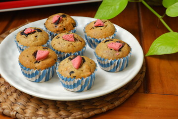 Vanilla muffin in a plate