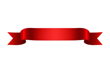 Red Ribbon Banner Isolated On White Background
