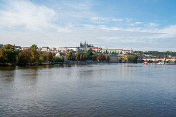 Fototapeta na wymiar The Castle of Praha on the hill Hradschin in the Czech Republic in summer.