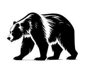 Grizzly bear Face, Silhouettes Grizzly bear Face SVG, black and white Grizzly bear vector