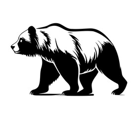 Grizzly bear Face, Silhouettes Grizzly bear Face SVG, black and white Grizzly bear vector