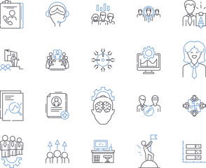 Supply chain team outline icons collection. Supply, chain, team, procurement, logistics, inventory, operations vector and illustration concept set. management, planning, distribution linear signs