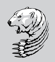Polar Bear Rage, Mascot Illustration Design