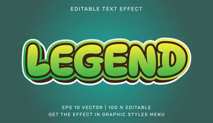 Legend 3d editable text effect template