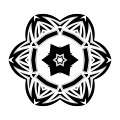 Mandala simple ornamental decoration for element design in black and white color