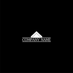 Company name real estate logo icon isolated on dark background