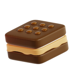 3d sweet tasty ice cream icon illustration, delicious snack sign element