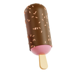 3d sweet tasty ice cream icon illustration, delicious snack sign element