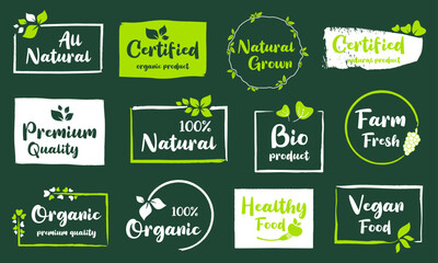 Organic food, natural product, healthy life and farm fresh for food and drink promotion.