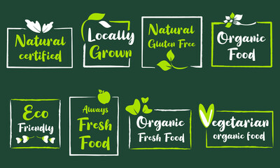 Organic food, natural product, healthy life and farm fresh for food and drink promotion.