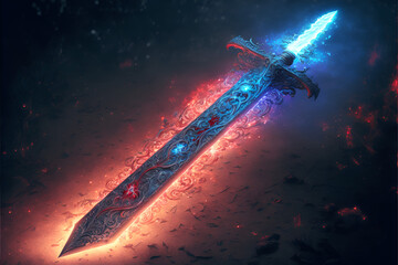 Obraz na płótnie Canvas Image of an fantasy sword,enchanted with old magic 