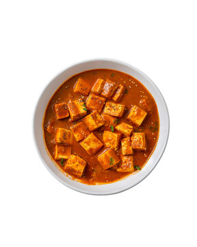 traditional indian paneer butter masala cheese cottage curry no background