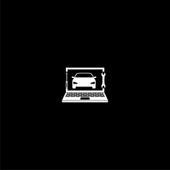 Car diagnostic icon isolated on dark background