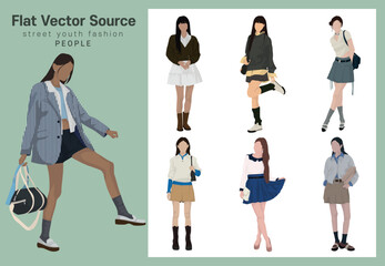 2030 mz Generation College Students Spring and Summer Street Fashion Trend Collection