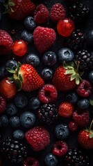 Obraz na płótnie Canvas Fresh Berries background - generative ai
