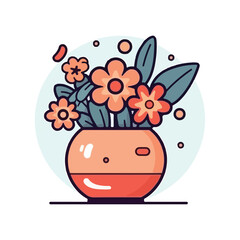 flower arrangement in pot vector