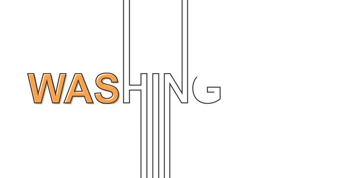 Animation relative to USA travel. Washington state name in geometry thin line style design. Creative vintage typography concept.