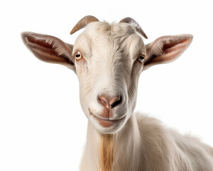 photo of Boer, South African breed of goat isolated on white background. Generative AI