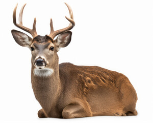 photo of black-tailed deer isolated on white background. Generative AI