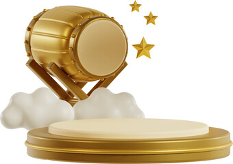 islamic decorative element, eid mubarak 3d icon