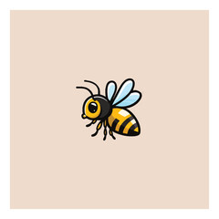 Cartoon friendly bee flying. Insect character. vectors