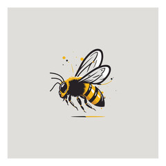 Cartoon friendly bee flying. Insect character. vectors