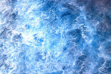 sea waves foam drone view abstract background ocean top