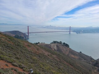 Golden Gate bridge and downtown San Francisco from Marin Headlands © Salil