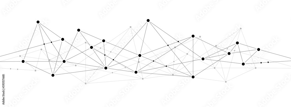 Poster Data link network polygonal connect lines and dots technology background template.
