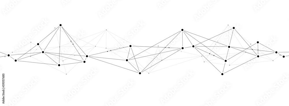 Poster Abstract polygonal connect lines and dots technology background template.