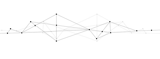 Information network polygonal connect lines and dots technology background template.