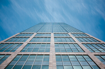 Fototapeta na wymiar low angle view of a modern skyscraper office building