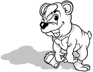Drawing of a Cute Teddy Bear While Walking