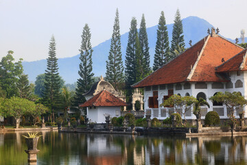Fototapeta na wymiar bali temple palace, religion asia landscape architecture indonesia