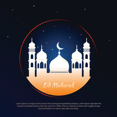 Islamic background design for eid mubarak