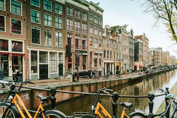 Canal by the red light district, Amsterdam, The Netherlands