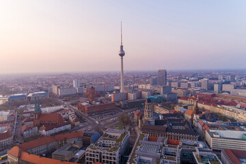 Fototapeta na wymiar Aerial of Berlin Mitte with the TV tower, Berlin, Germany