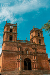 Fototapeta na wymiar front view of barichara cathedral