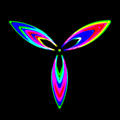 Abstract shapes on black background. Illustration.