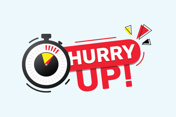Hurry up time end vector design with clock - free vector