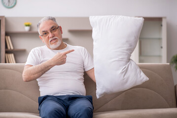 Obraz na płótnie Canvas Old man sitting at home