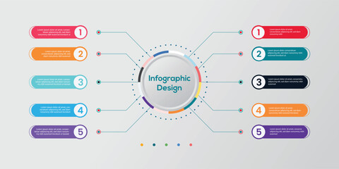 Fototapeta na wymiar Modern business infographic colorful template design