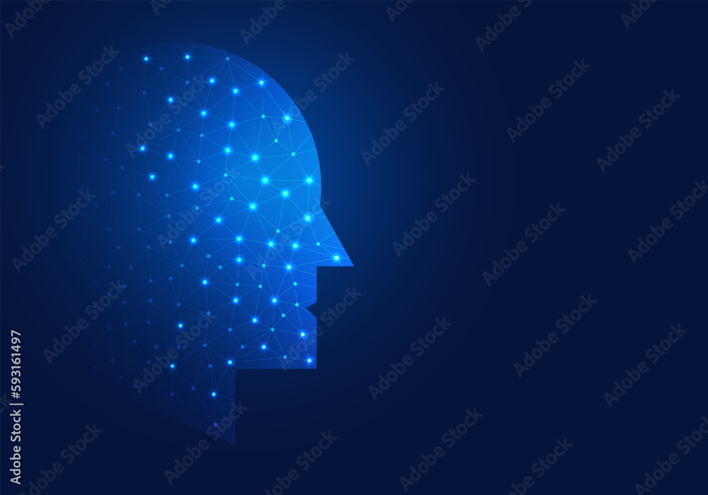 Poster artificial intelligence is built into the robot that learns and processes it. and is also a person w