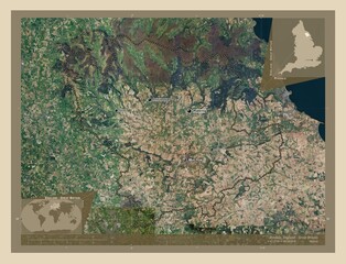 Ryedale, England - Great Britain. High-res satellite. Labelled points of cities