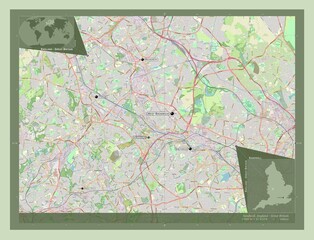 Sandwell, England - Great Britain. OSM. Labelled points of cities