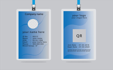  Modern and Clean Office Id card and Employee Id card for your company.Vector illustration.