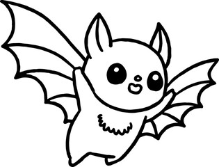 bat coloring outline