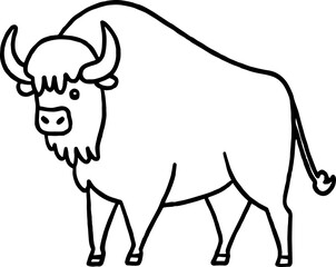 buffalo coloring outline