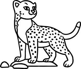 cheetah coloring outline