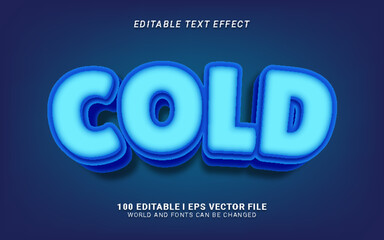 cold 3d style text effect design